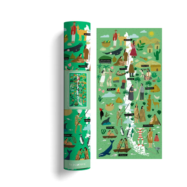 MAPA ILUSTRADO PUEBLOS ORIGINARIOS DE CHILE