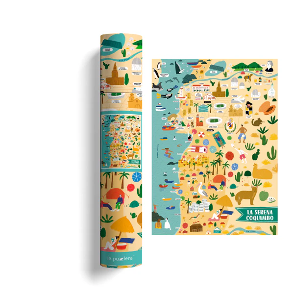 MAPA ILUSTRADO LA SERENA / COQUIMBO