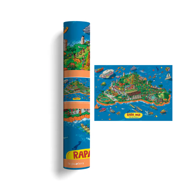 MAPA ILUSTRADO RAPA NUI / ISLA DE PASCUA