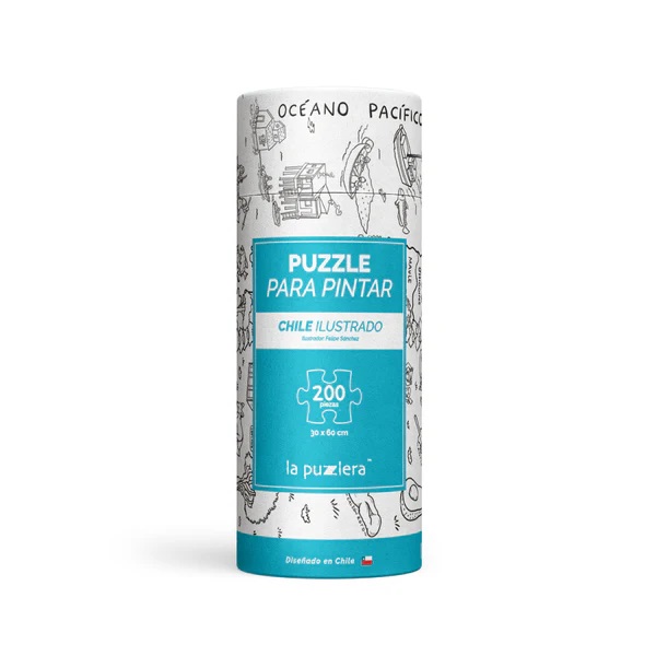 PUZZLE COLOREABLE CHILE ILUSTRADO 200 PIEZAS