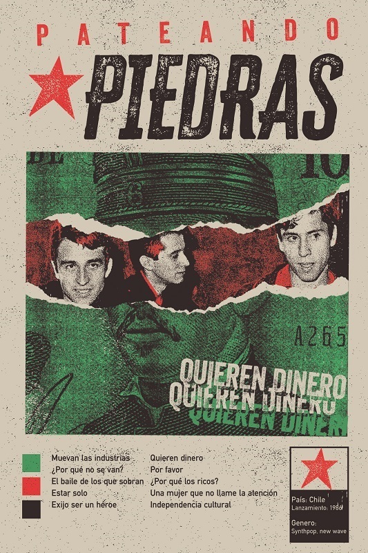 POSTAL DISCOS PATEANDO PIEDRAS