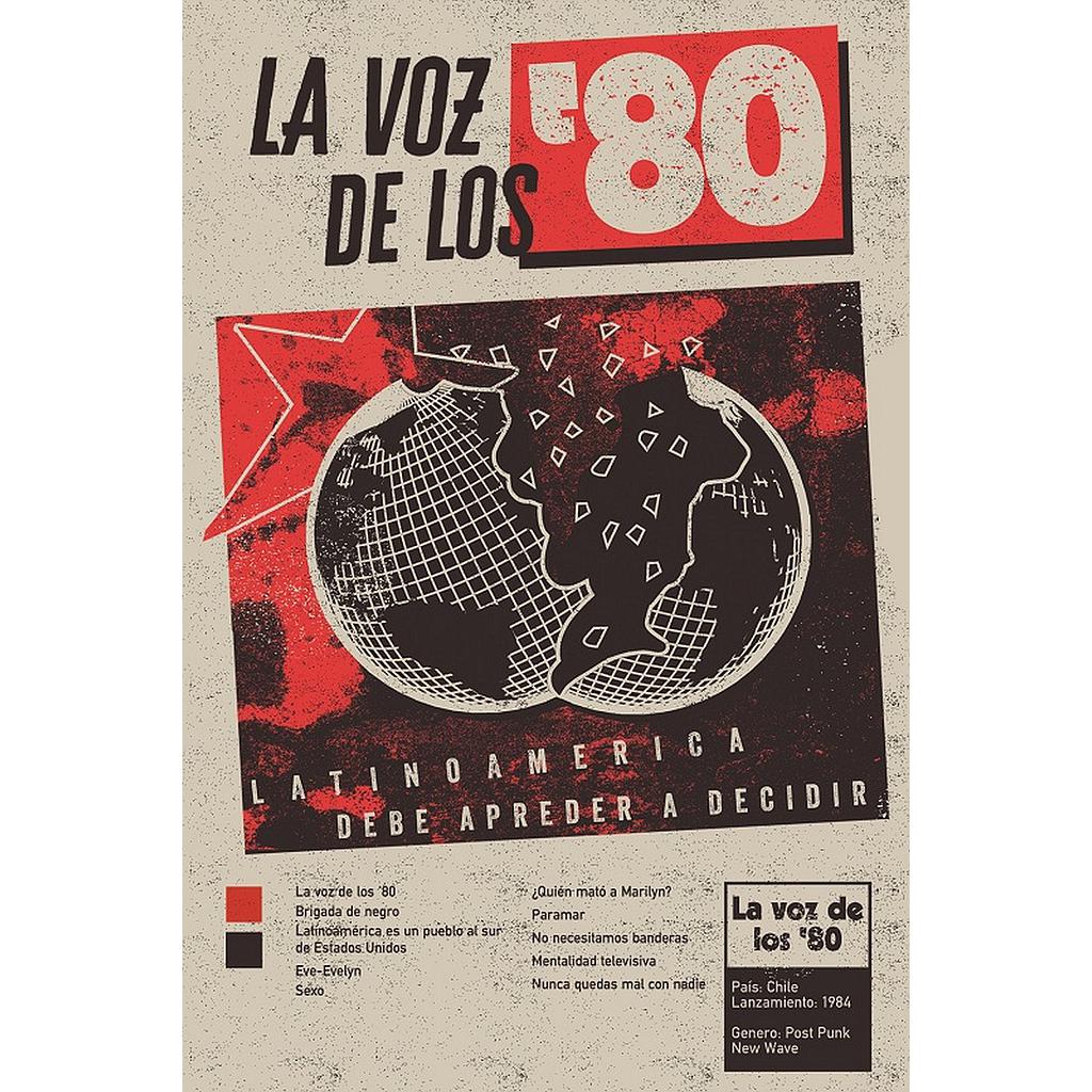 POSTAL DISCOS LA VOZ DE LOS 80