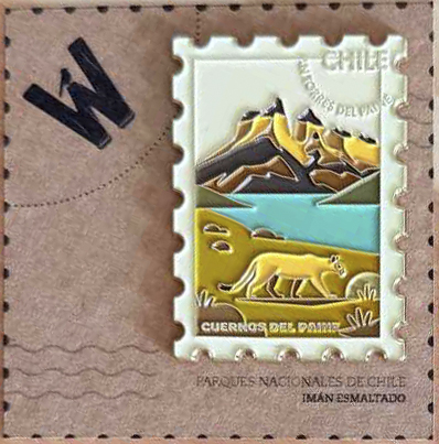 PRENDEDOR ESTAMPILLA CUERNOS DEL PAINE (METALICO)