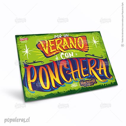 CARTEL GRANDE POR UN VERANO CON PONCHERA (35 x 25)